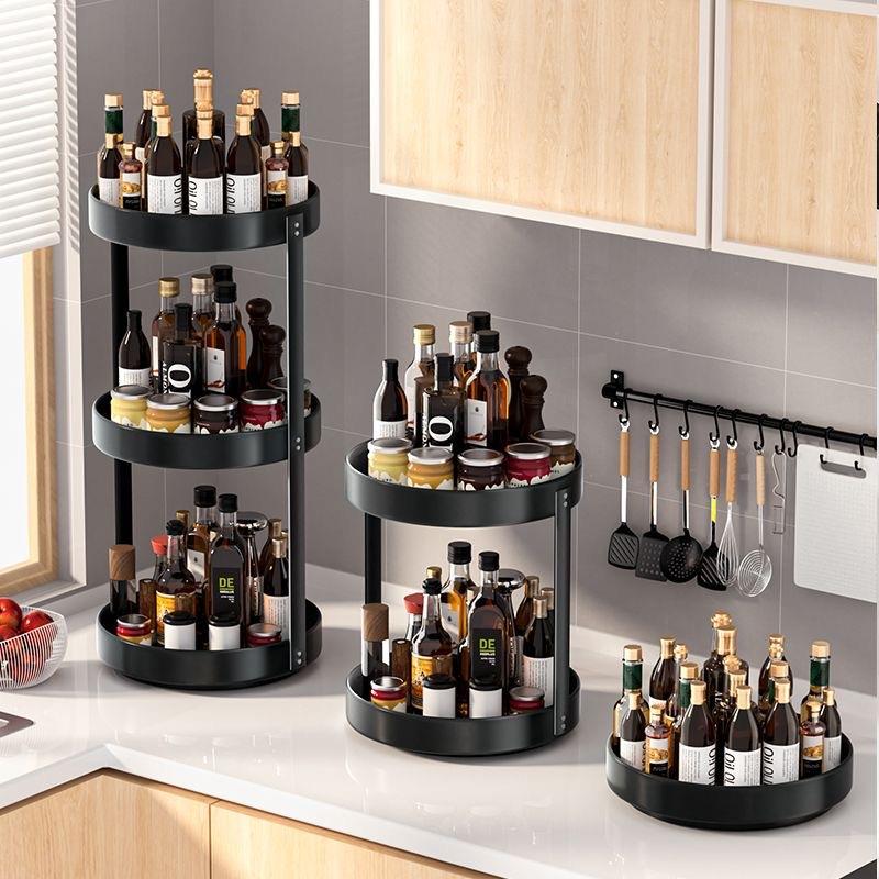 360度旋转厨房冰箱专用调料品多功能收纳盒架 神器调味料置物架