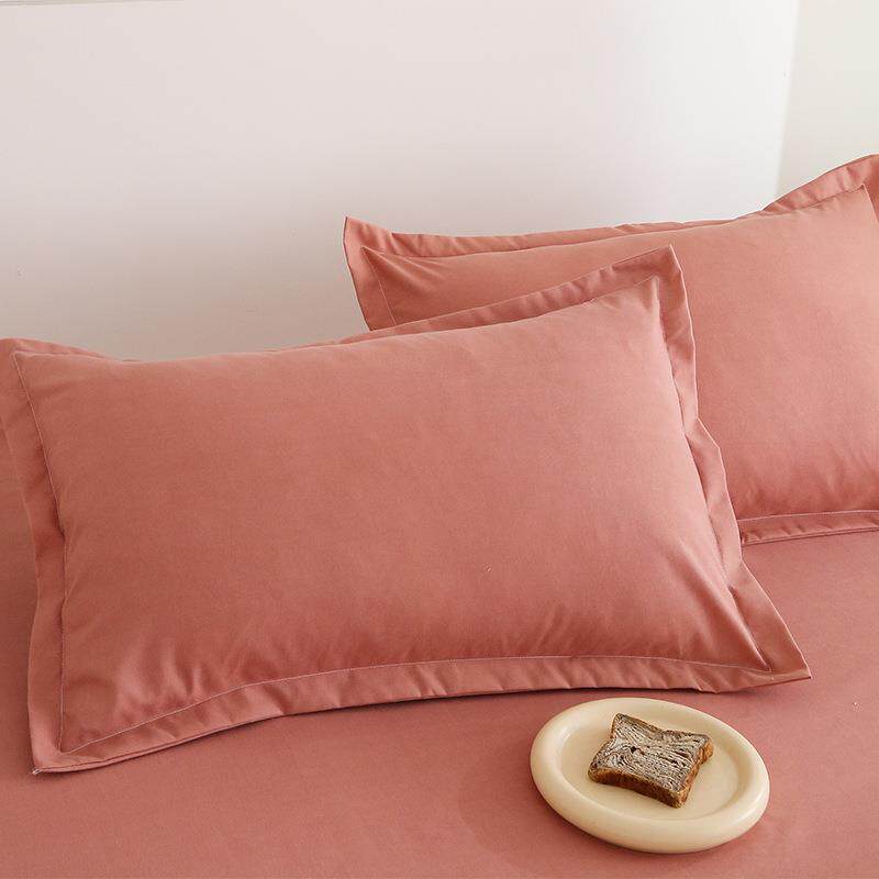 枕套枕头套一对装秋季水洗棉磨毛现代简约成人四件套纺缝枕芯家居