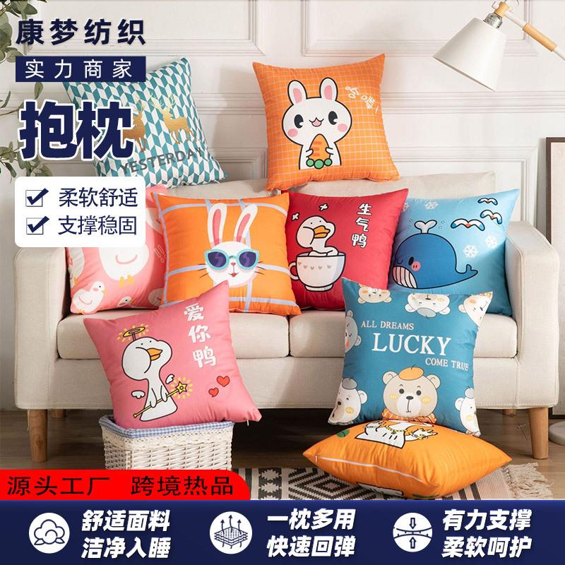 抱枕新款卡通毛绒含芯抱枕套礼品沙发用床头靠枕护腰靠背抱枕