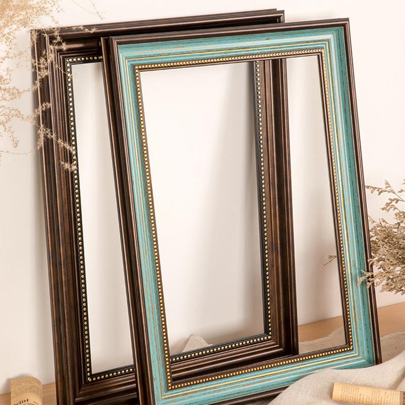 美式油画框外框数字油画框装裱任意尺寸国画儿童画复古像框架挂墙