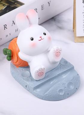新款可爱胖胖兔摆件家居装饰品创意手机支架桌面摆件实用