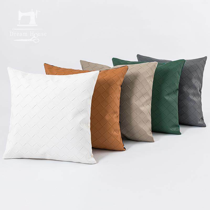 北欧现代简约PU格纹抱枕跨境电商热卖家用民宿沙发靠垫套软装靠枕,居家布艺,抱枕被,淘宝优惠券,粉丝福利购,淘宝优惠卷