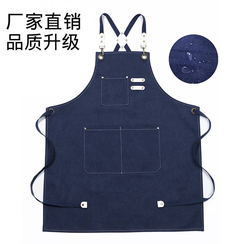 外贸加厚帆布围裙 厨房家用做饭画室圍裙园艺美甲牛仔全棉围裙