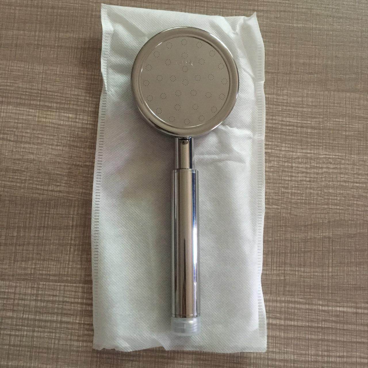 工厂304不锈钢圆形镜面亮光淋浴家用酒店增压手持花洒开平