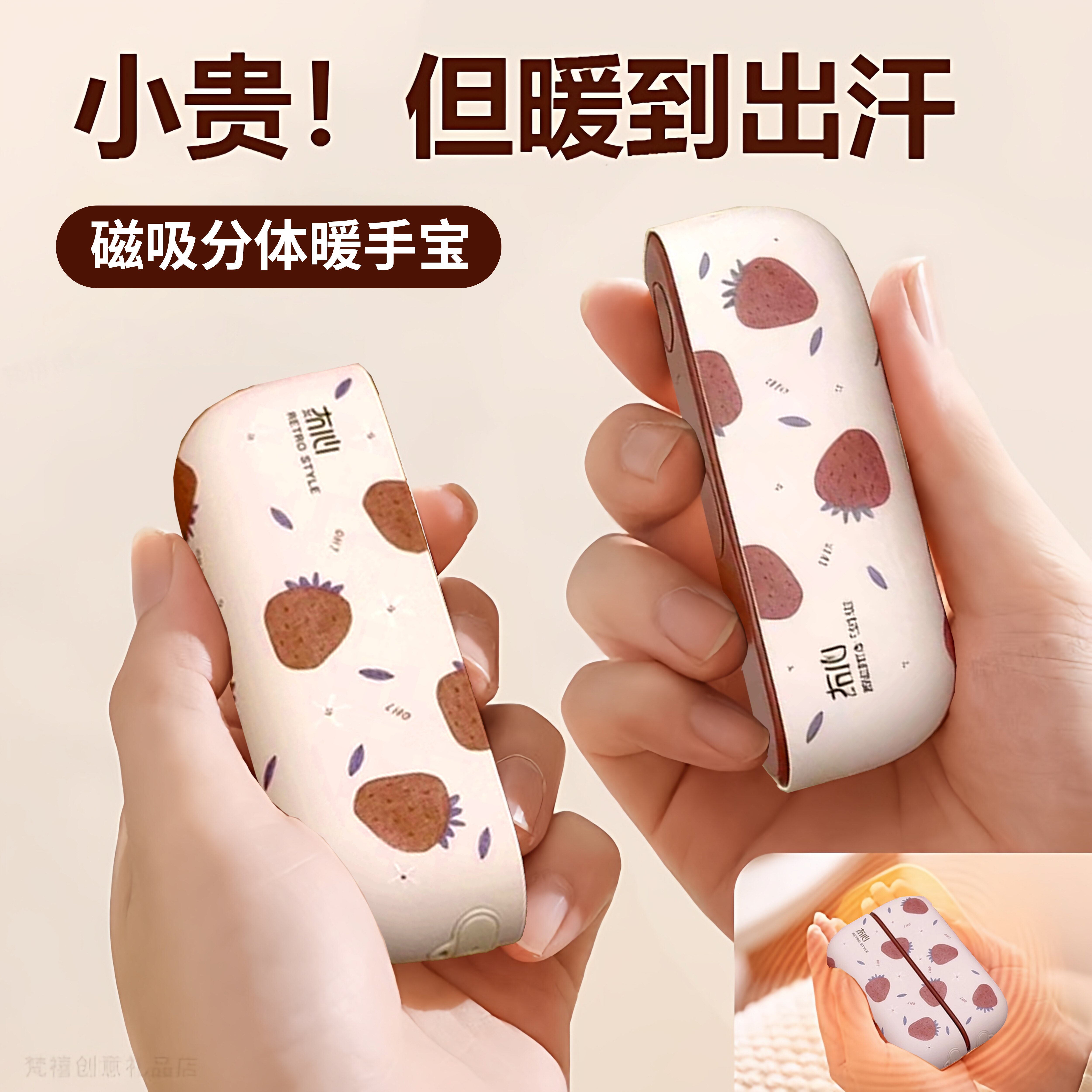 冇心二合一磁吸可爱女生暖手宝