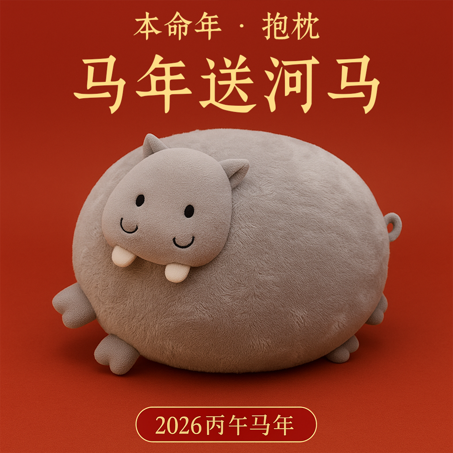 马年属马本命年新年女朋友吉祥物抱枕送闺蜜抽象搞怪生日礼物女生