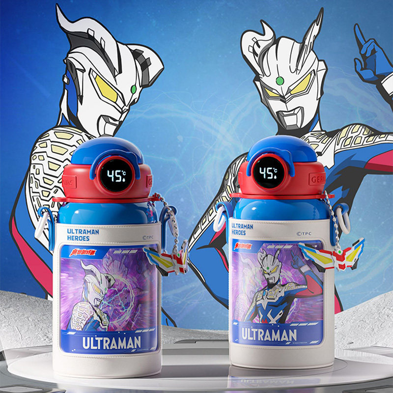 germ奥特曼赛罗儿童男孩保温杯数显男童幼儿园上学专用水杯子水壶