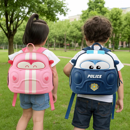 幼儿园儿童卡通汽车警车轻便书包