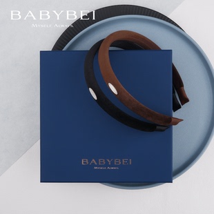BABYBEI初贝绒绒母贝细版 发箍极简发饰气质秋冬美拉德黑色咖色