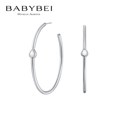 陈瑶同款BABYBEI初贝冰滴咖啡耳圈耳饰铜镀金母贝简约高级时尚