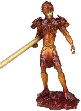 QT彩绘铜至尊宝彩绘大圣归来摆件