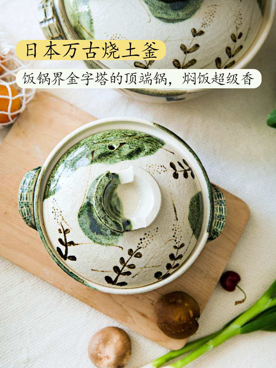 日本万古烧土锅蒸米饭煲仔饭汤锅炖砂锅煲汤家用