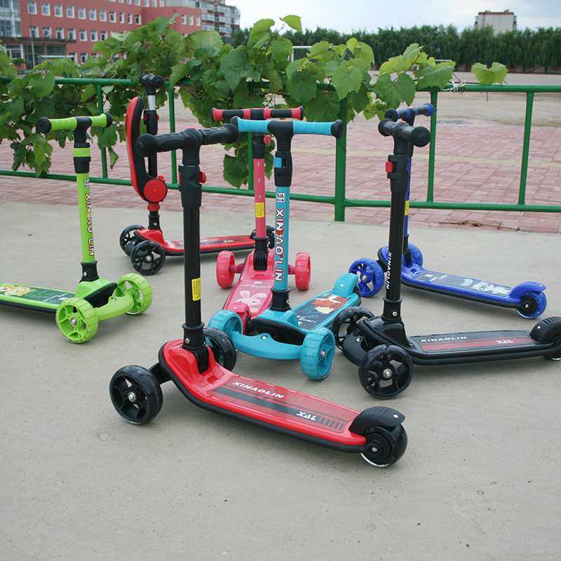 鑫奥林儿童滑板车快速折叠带座椅闪光轮三轮踏板车089款091款