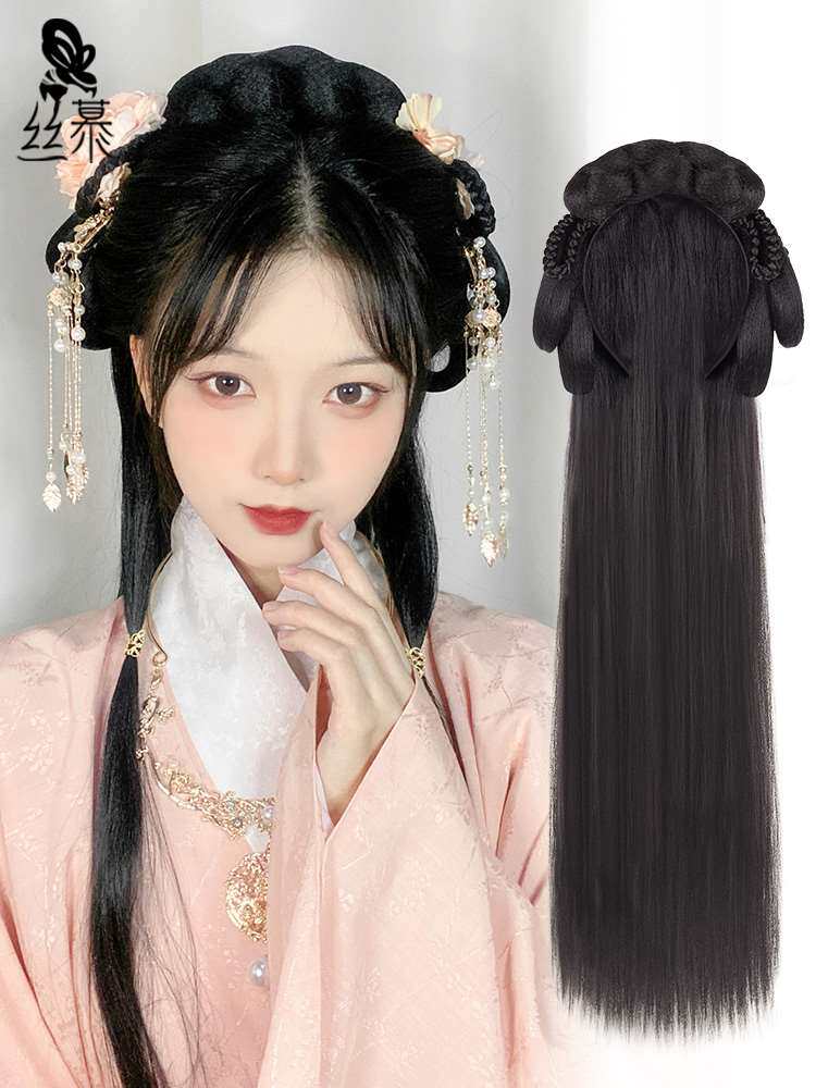 古装汉服假发包一体式懒人发箍全头套古风唐代假发日常盘发发髻