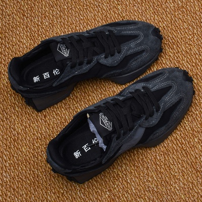 新百伦官方正品运动鞋男女黑色休闲小蛮腰阿甘鞋情侣款厚底跑步鞋
