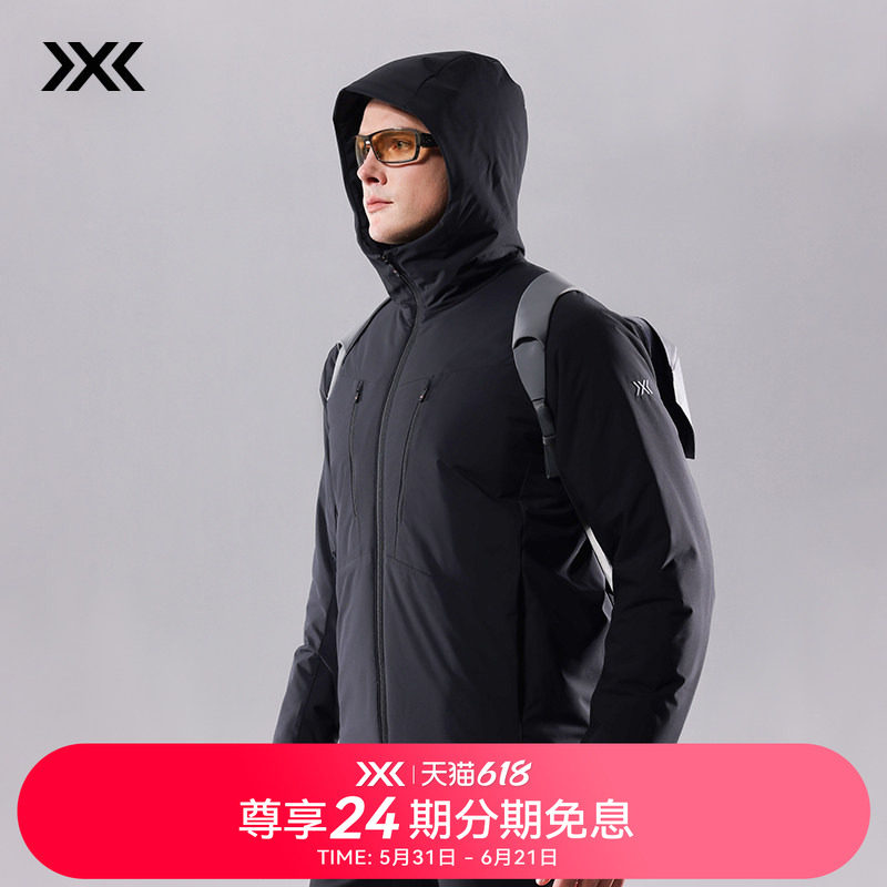 X-BIONIC 城市商务连帽120g棉服男 秋冬防风拒水轻量保暖商务通勤