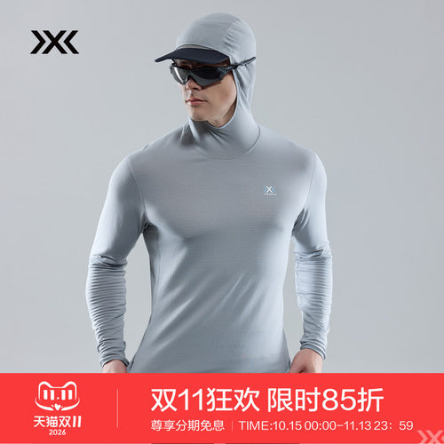 X-BIONIC飞逸POWER GRID格纹抓绒连帽衫速干抑菌轻量保暖男装T恤