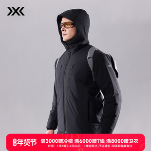 X-BIONIC 城市商务连帽120g棉服男 秋冬防风拒水轻量保暖商务通勤