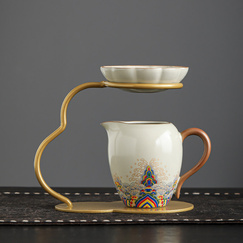 茶漏茶滤高档汝窑公道杯一体茶具茶隔茶叶陶瓷泡茶过滤网懒人支架,餐饮具,茶滤,淘宝优惠券,粉丝福利购,淘宝优惠卷