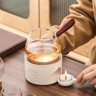 日式蜡烛煮茶炉套装温茶炉底座明火烤橘子炉热茶暖茶加热炉温茶器