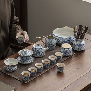 2025新款 汝窑青花茶具茶台一套家用轻奢高档茶壶茶杯套装 功夫茶具