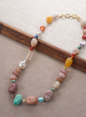 DOZM天然石小众高级锁骨链新款