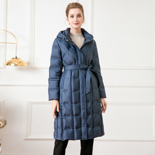 赏心岁月中年妈妈羽绒服长款收腰显瘦加厚保暖冬装外套