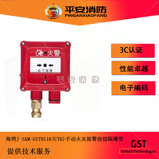 海湾隔爆型手动火灾报警按钮J-SAM-GST9116防爆型海湾手报CT6