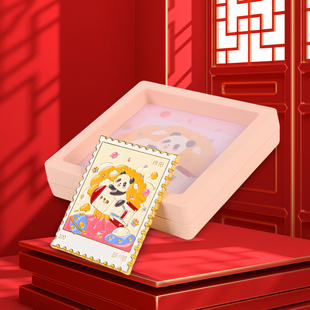 中国两弹城纪念品金属熊猫邮票文创冰箱贴原子弹冰箱贴