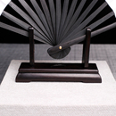 折扇架黑檀木双插头扇子专用配件折扇架扇拖可拆卸扇撑底座工艺