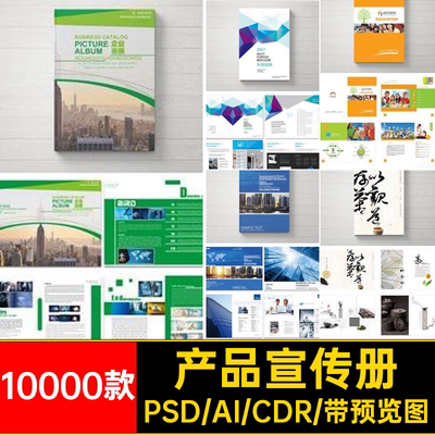 公司企业产品宣传单画册PSD CDR AI封面内页版式排版设计素材模板