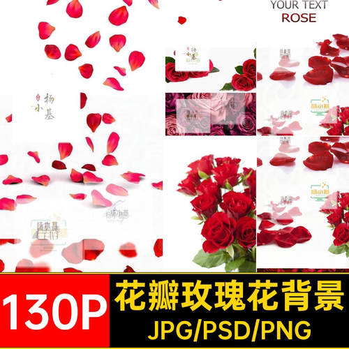 花瓣玫瑰花素材红色图片粉130P高清海报七夕情人节背景JPG5图片