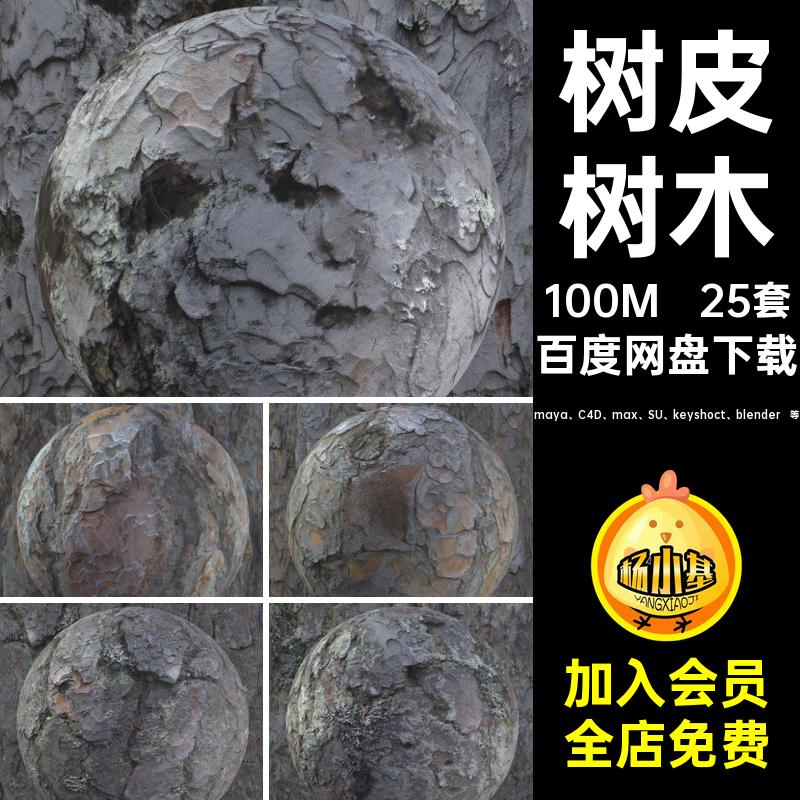 树干植物maya C4D max SU keyshoct blender 等blenerTT树木