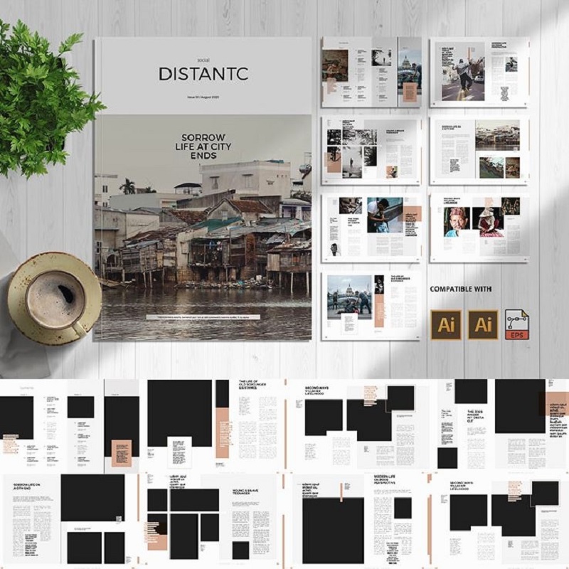 15页社会科学地理杂志宣传册画册图文排版文案布局AI矢量模板素材