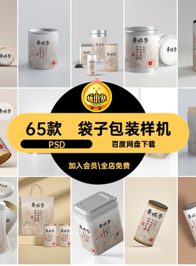 袋子包装样机PSD礼盒VI品牌包装盒铁贴图模板PSDPSDPSDPSD效提案