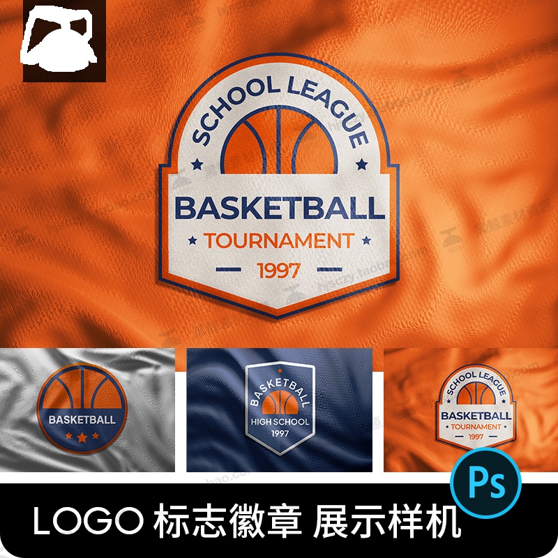 服装LOGO篮球足球标志徽章会徽效果图样机PS贴图样机素材模板PSD