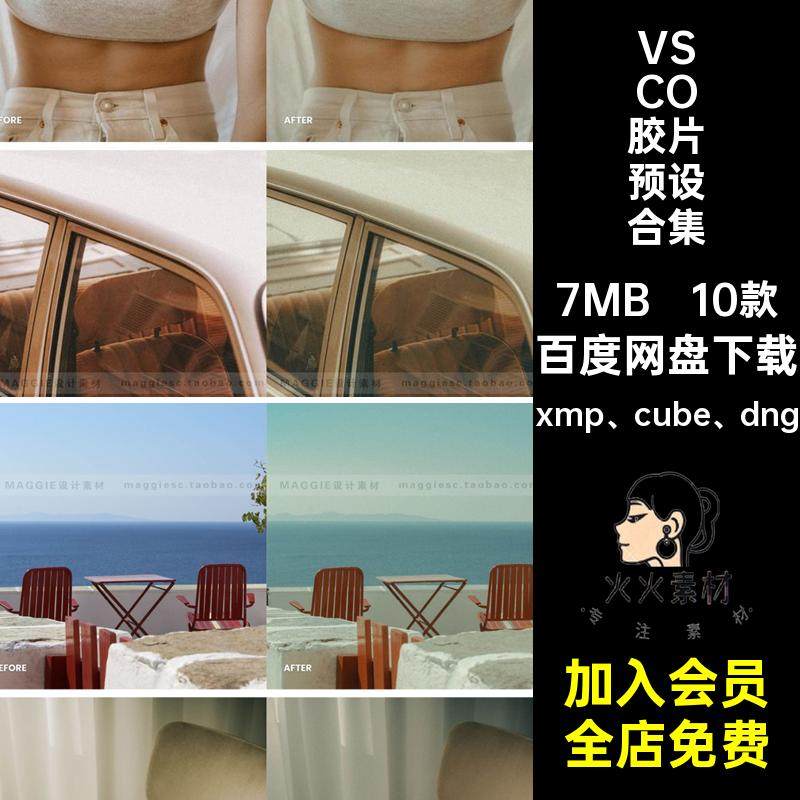 日系街拍VSCO胶片预设xmp cube dng预设合集人像Lr调色10款婚礼