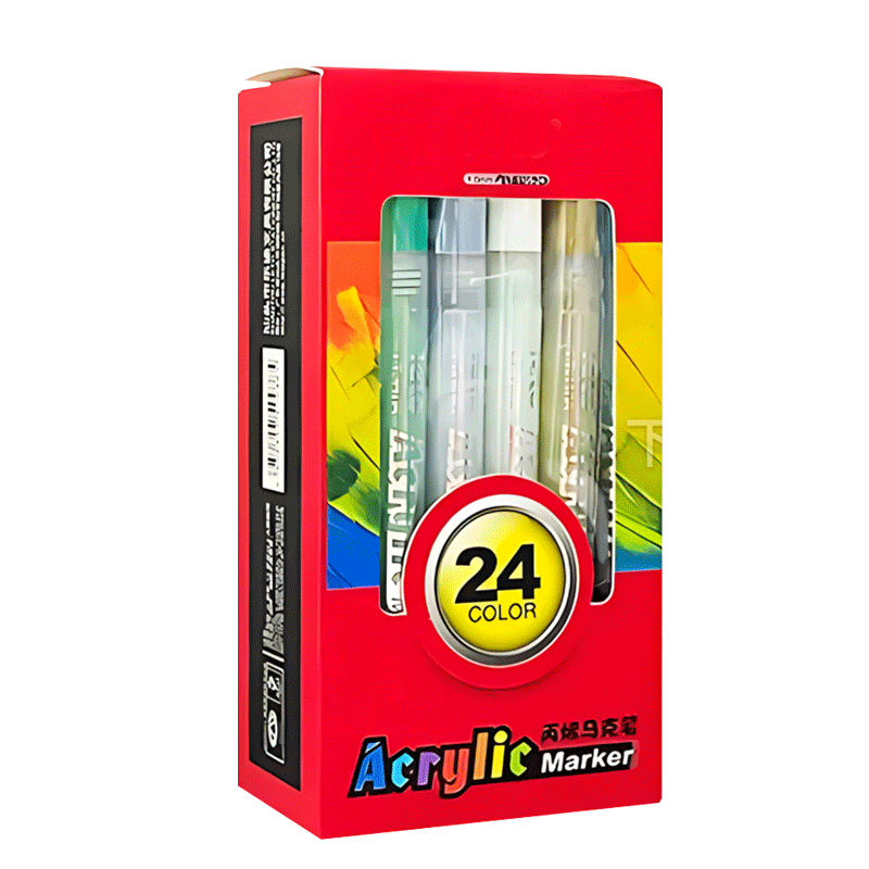 新版丙烯马克笔0.7细头丙烯颜料笔学生专用不透色可叠色丙烯笔拍立得彩色涂鸦笔金色油漆笔直液式丙烯画画笔