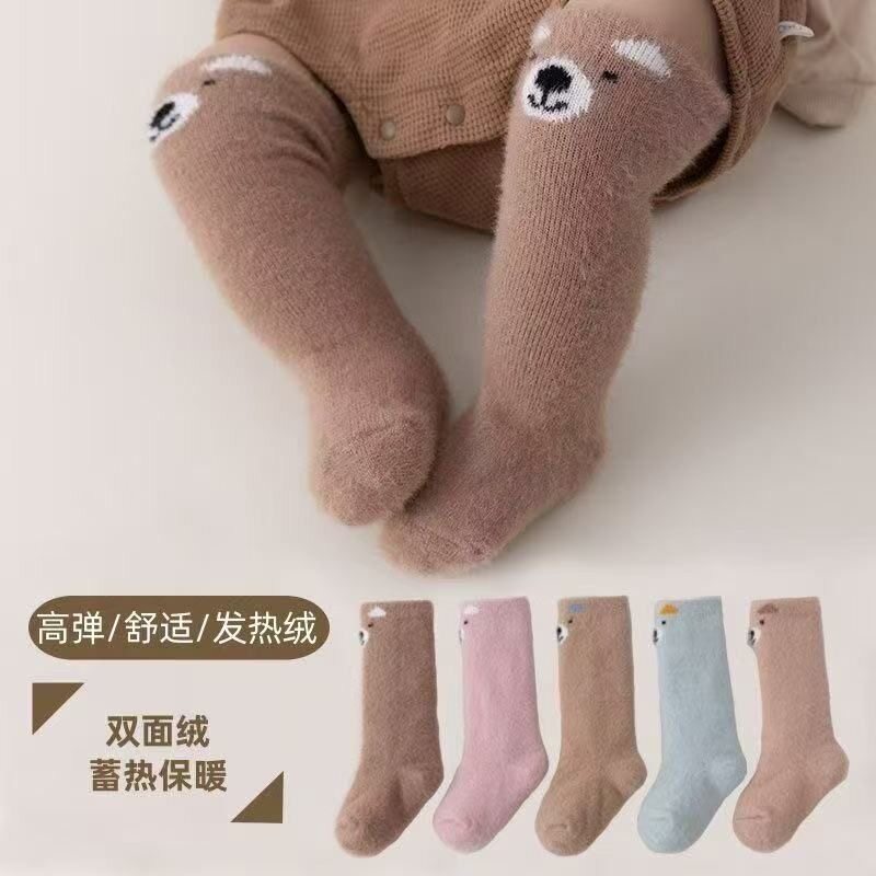 婴儿秋冬加绒加厚过膝袜