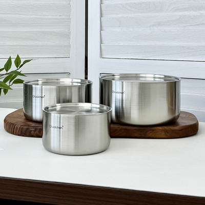 chockmen卓德铭18/10不锈钢单层带盖子碗蒸蛋小碗保鲜碗饭碗水果