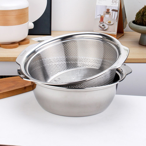 cookone18/10双耳加厚沥水套装