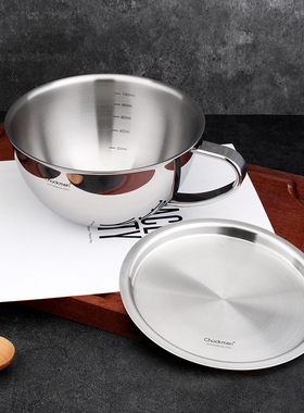 chockmen卓德铭18/10不锈钢早餐杯16cm单耳牛奶杯泡面吃饭碗多用