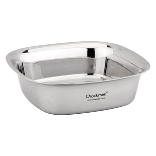 chockmen卓德铭18/10不锈钢加厚方形盘子菜盘饭盘坚果盘碟饺子盘