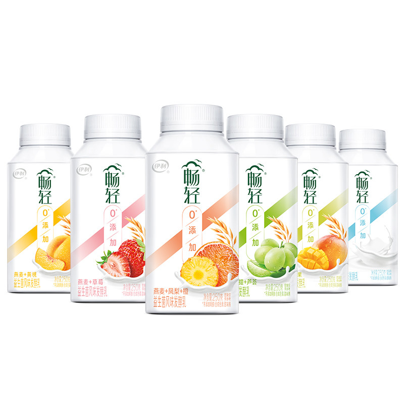 伊利畅轻风味发酵乳酸奶益生菌燕麦 黄桃250g营养新鲜早餐奶