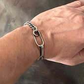 从不睡觉 纯925银弹簧扣手链个性 复古Werkstatt Munchen暗黑风格