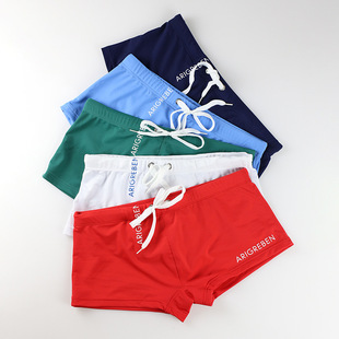 高弹速干专用跨境泳衣沙滩裤 修身 品质男印花 平角三角士游泳裤 款