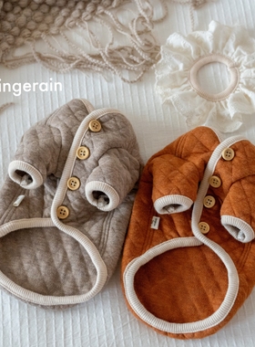 GINGERAIN 夹棉小外套系扣实用马尔济斯衣服约克夏小型犬保暖卫衣