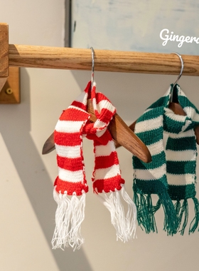 GINGERAIN 氛围感围巾条纹约克夏马尔济斯小体型犬搭配衣服用装饰