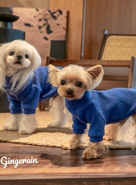 GINGERAIN 新毛衣更厚实马尔济斯衣服小型犬约克夏保暖高领毛衣