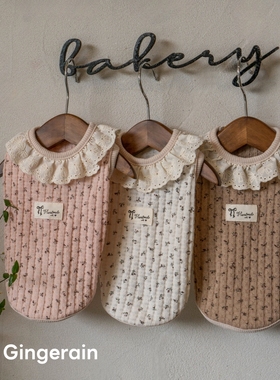 GINGERAIN 针织娃娃领背心碎花小型犬衣服泰迪马尔济斯马尔泰春夏